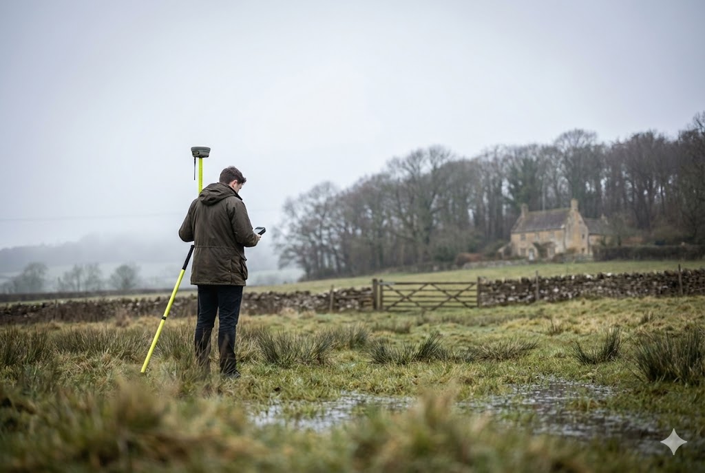GNSS RTK survey equipment on site