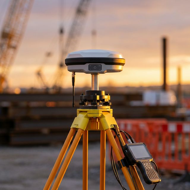 GNSS survey equipment on site